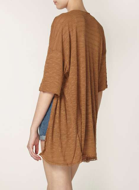 Tall toffee lace cardigan
